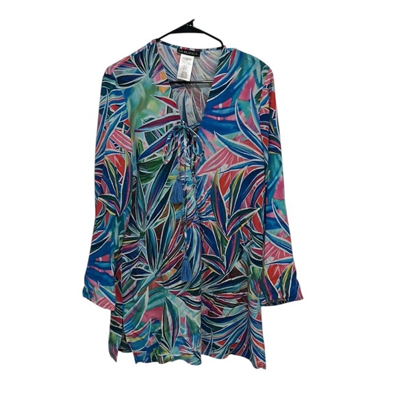 La Blanca Tropical Print Swim Coverup - Picture 2 of 9